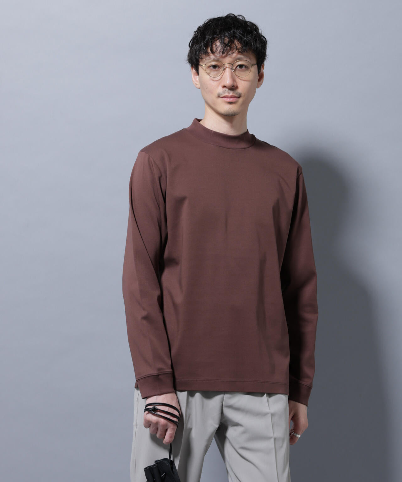 アンチスメルモックネックTシャツ 長袖