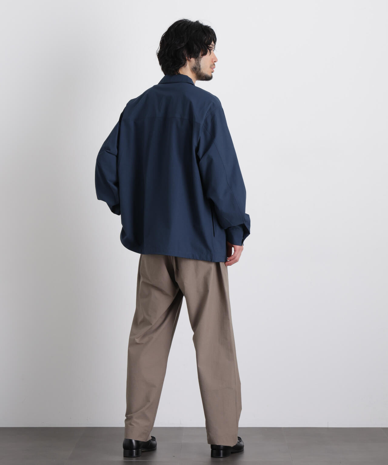 ストレッチワイドシャツブルゾン