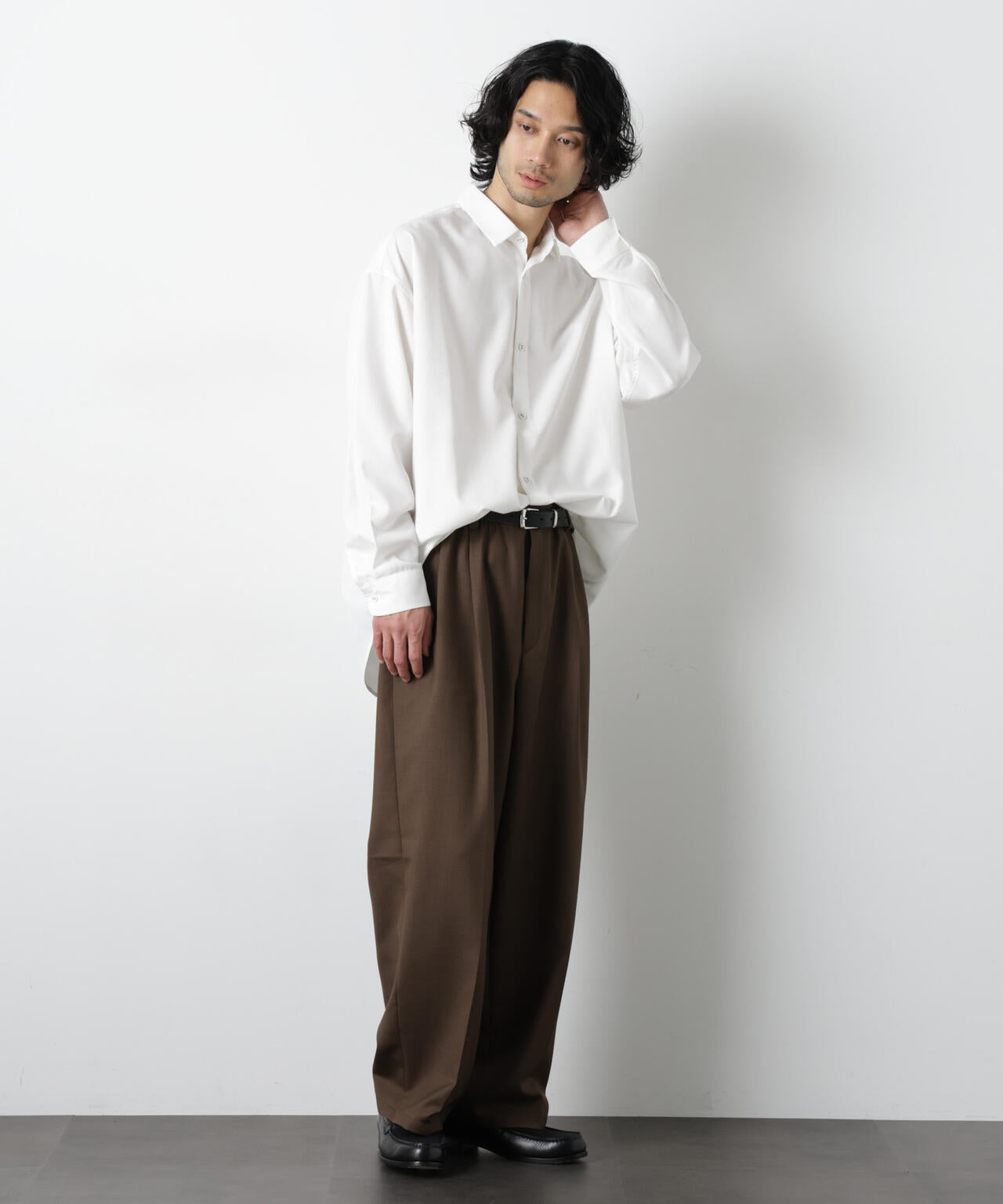 ビッグドレープシャツ 長袖