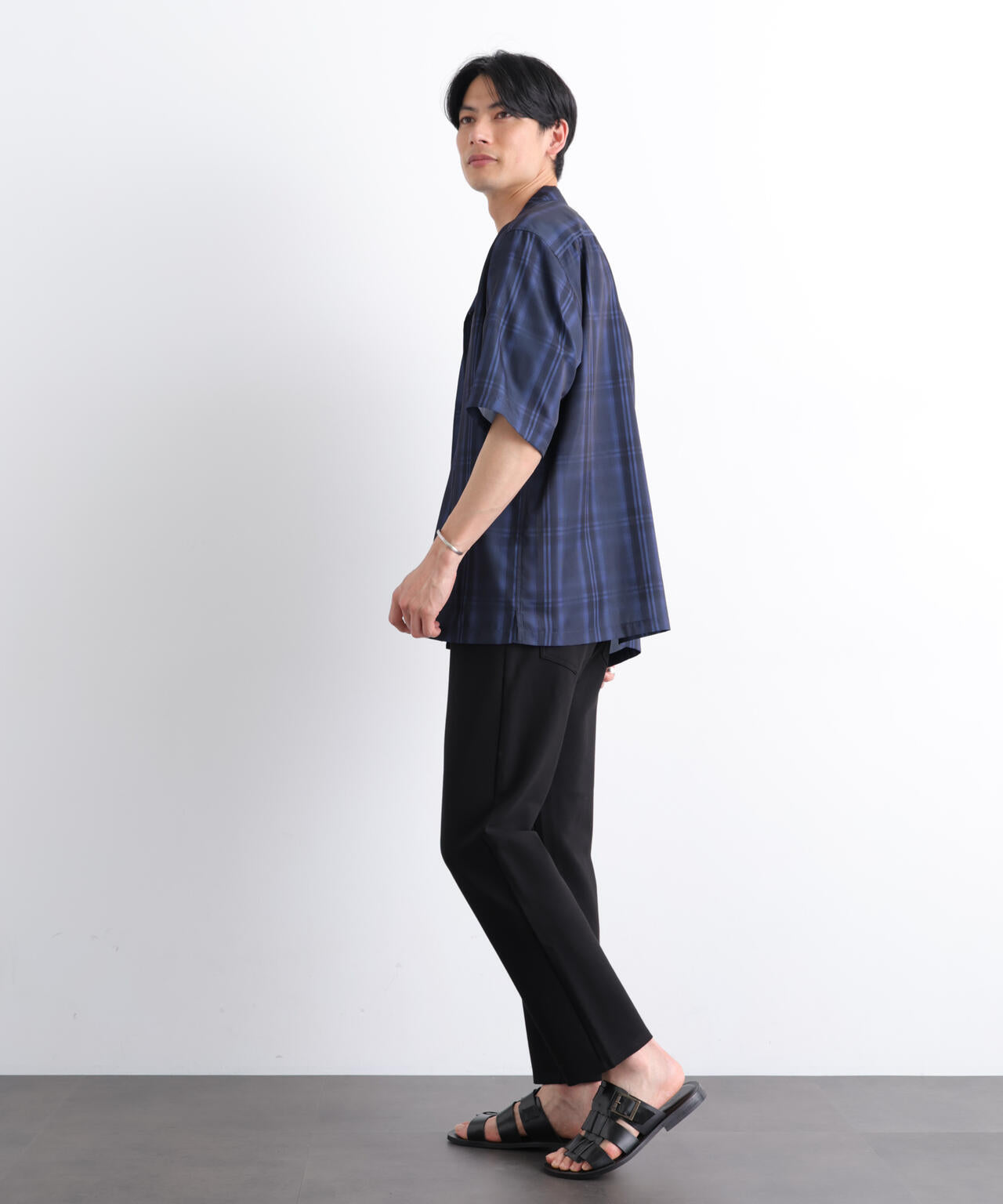 オンブレーチェックシャツ 半袖