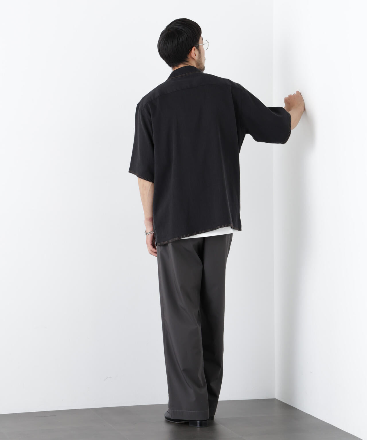 ブランケットステッチシャツ 半袖