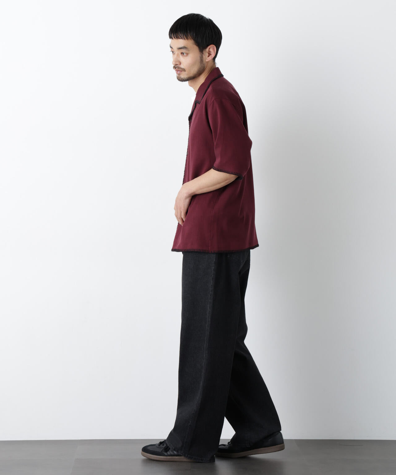 ブランケットステッチシャツ 半袖