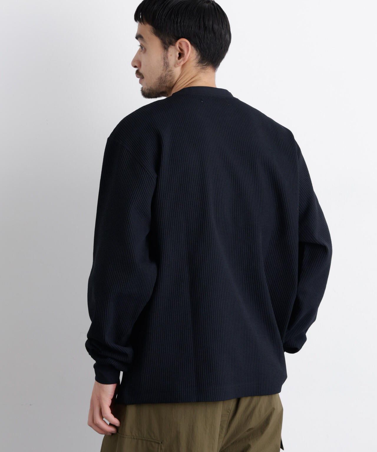 ワッフルプルオーバーTシャツ 長袖