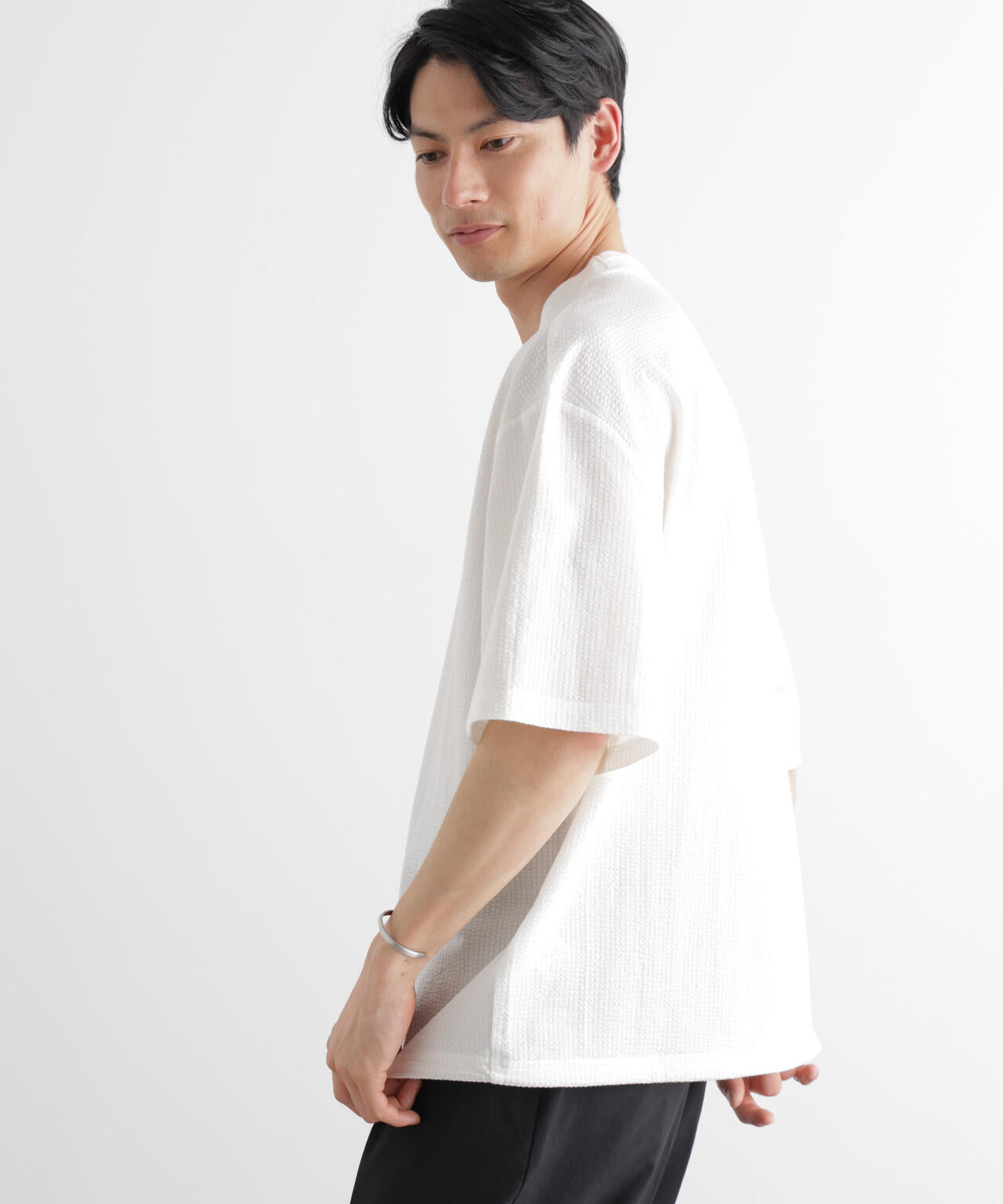 シルケットサッカーワイドTシャツ 半袖