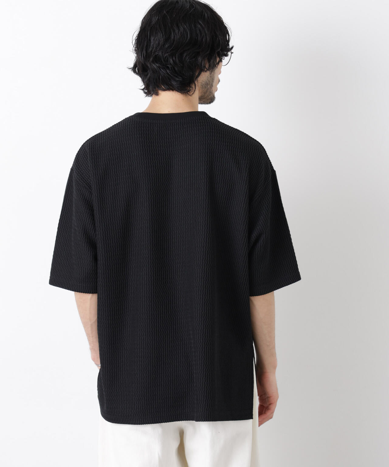 ジャガードニットソーTシャツ 半袖（セットアップ可）