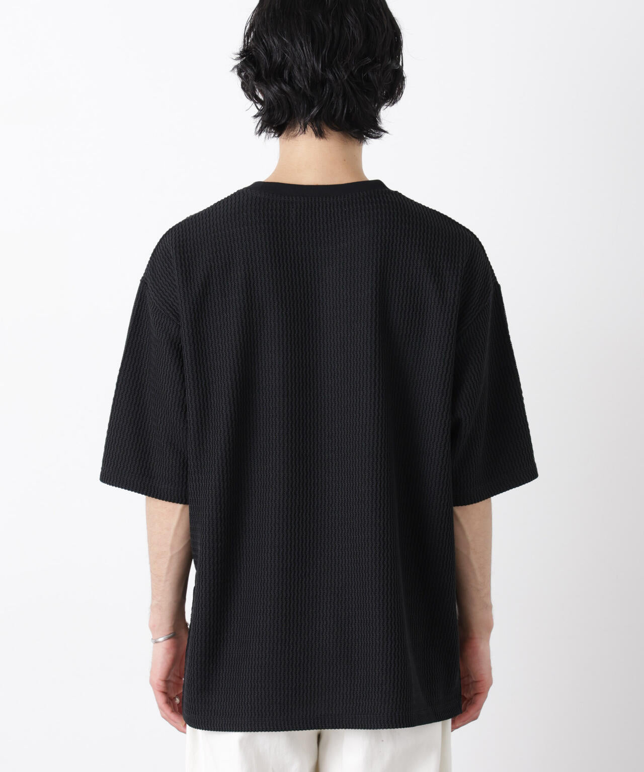 ジャガードニットソーTシャツ 半袖（セットアップ可）