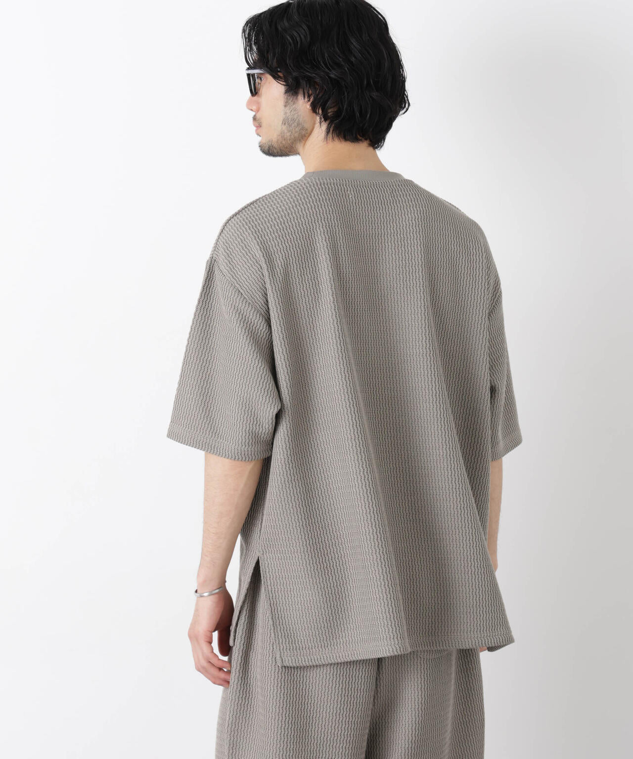ジャガードニットソーTシャツ 半袖（セットアップ可）