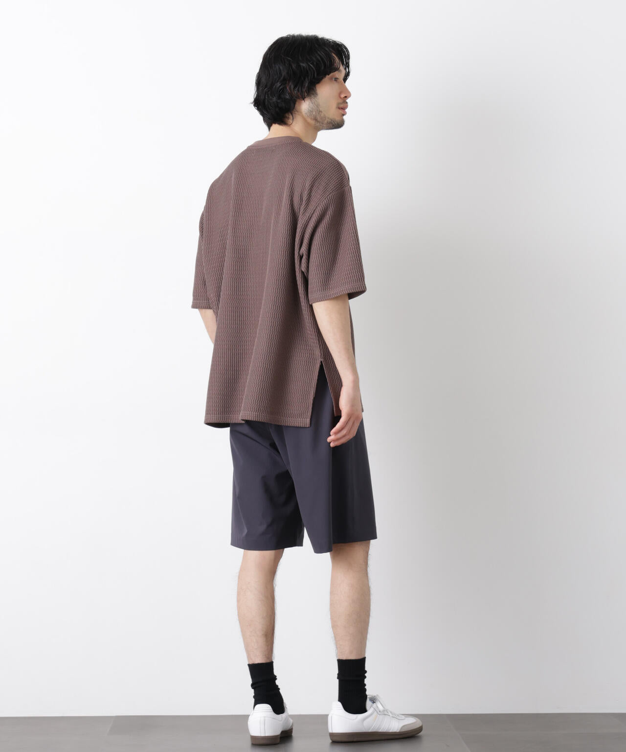 ジャガードニットソーTシャツ 半袖（セットアップ可）