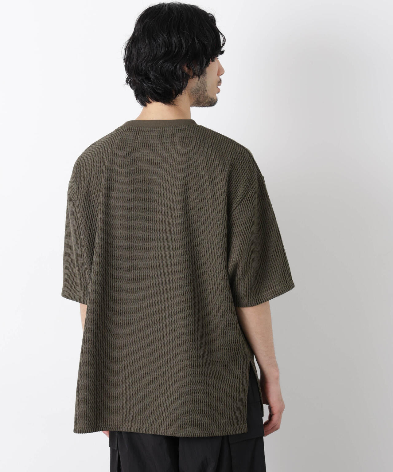 ジャガードニットソーTシャツ 半袖（セットアップ可）
