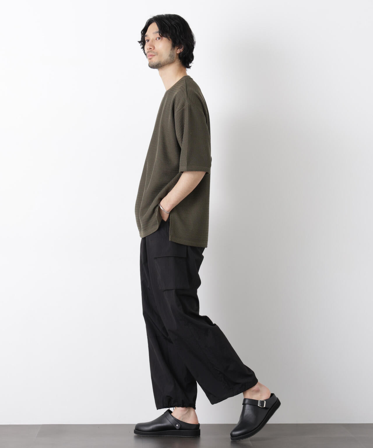 ジャガードニットソーTシャツ 半袖（セットアップ可）