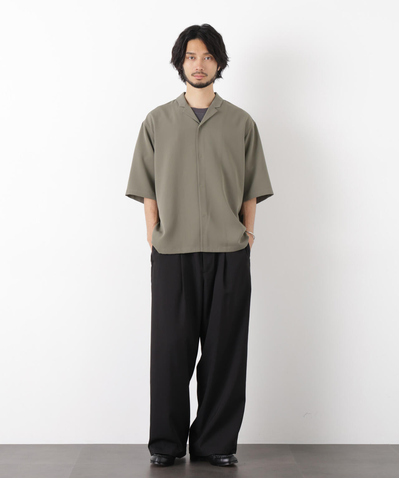 ポリエステルウィーブ ワイドパンツ