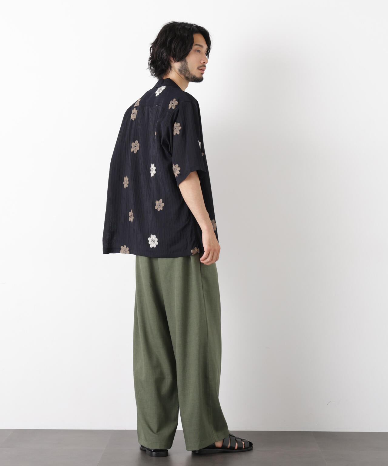 ポリエステルウィーブ ワイドパンツ