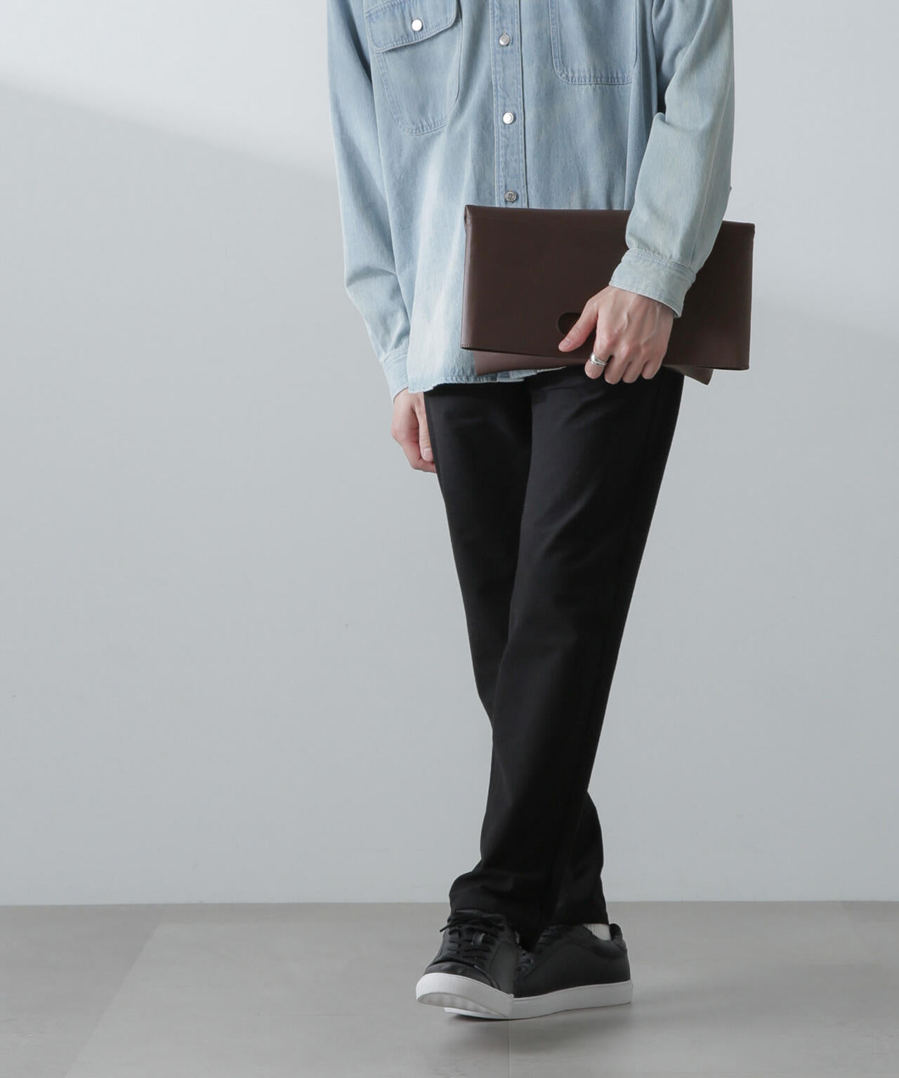 WEB限定/シンセティックレザー2WAYクラッチバッグ