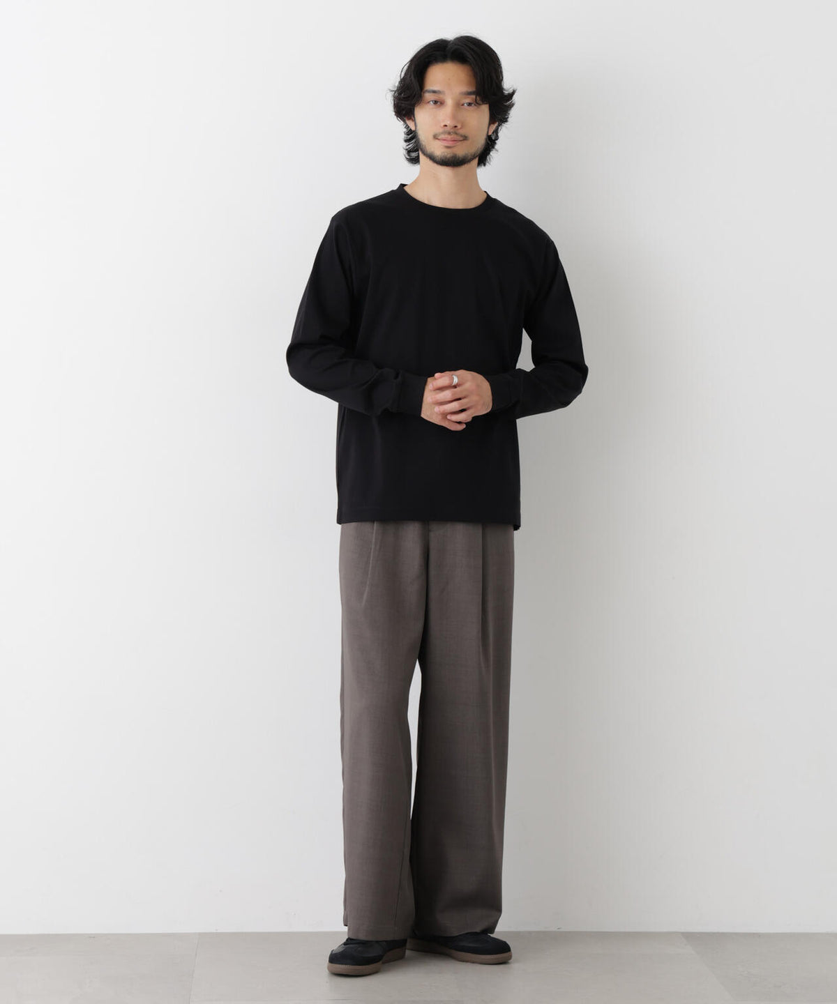 アンチスメルクルーネックTシャツ 長袖