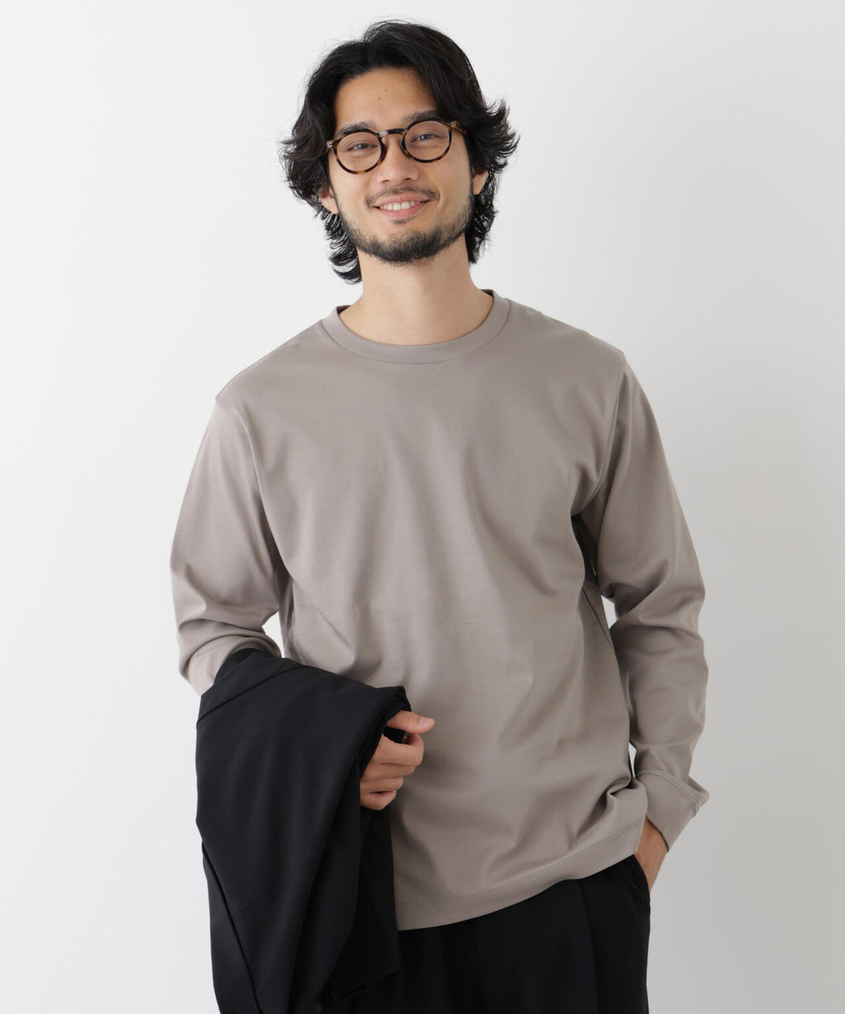 アンチスメルクルーネックTシャツ 長袖
