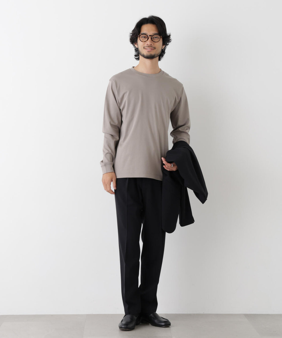 アンチスメルクルーネックTシャツ 長袖
