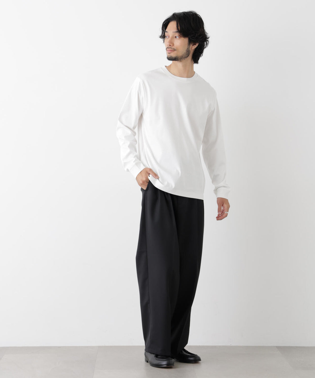 アンチスメルクルーネックTシャツ 長袖
