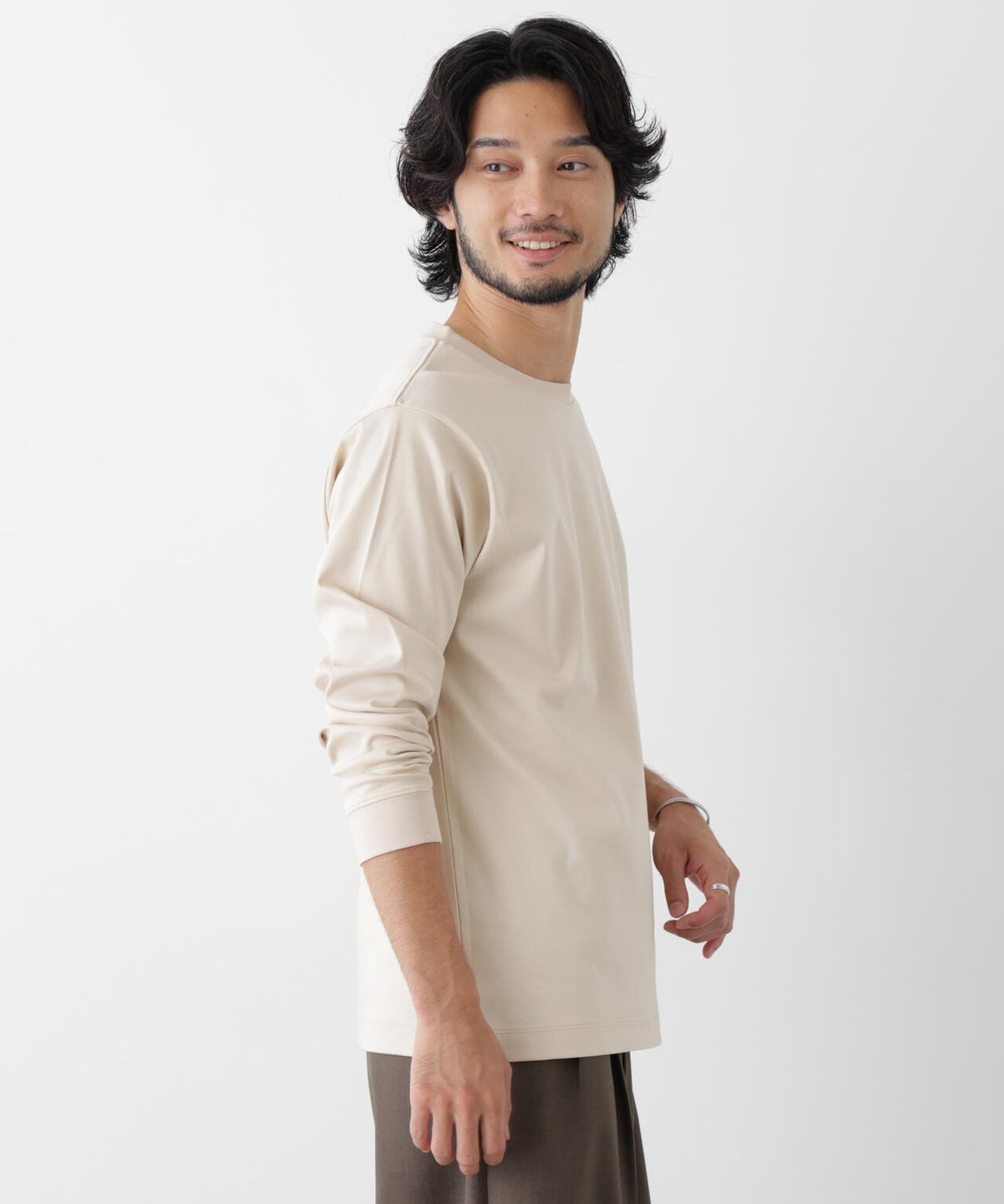 アンチスメルクルーネックTシャツ 長袖