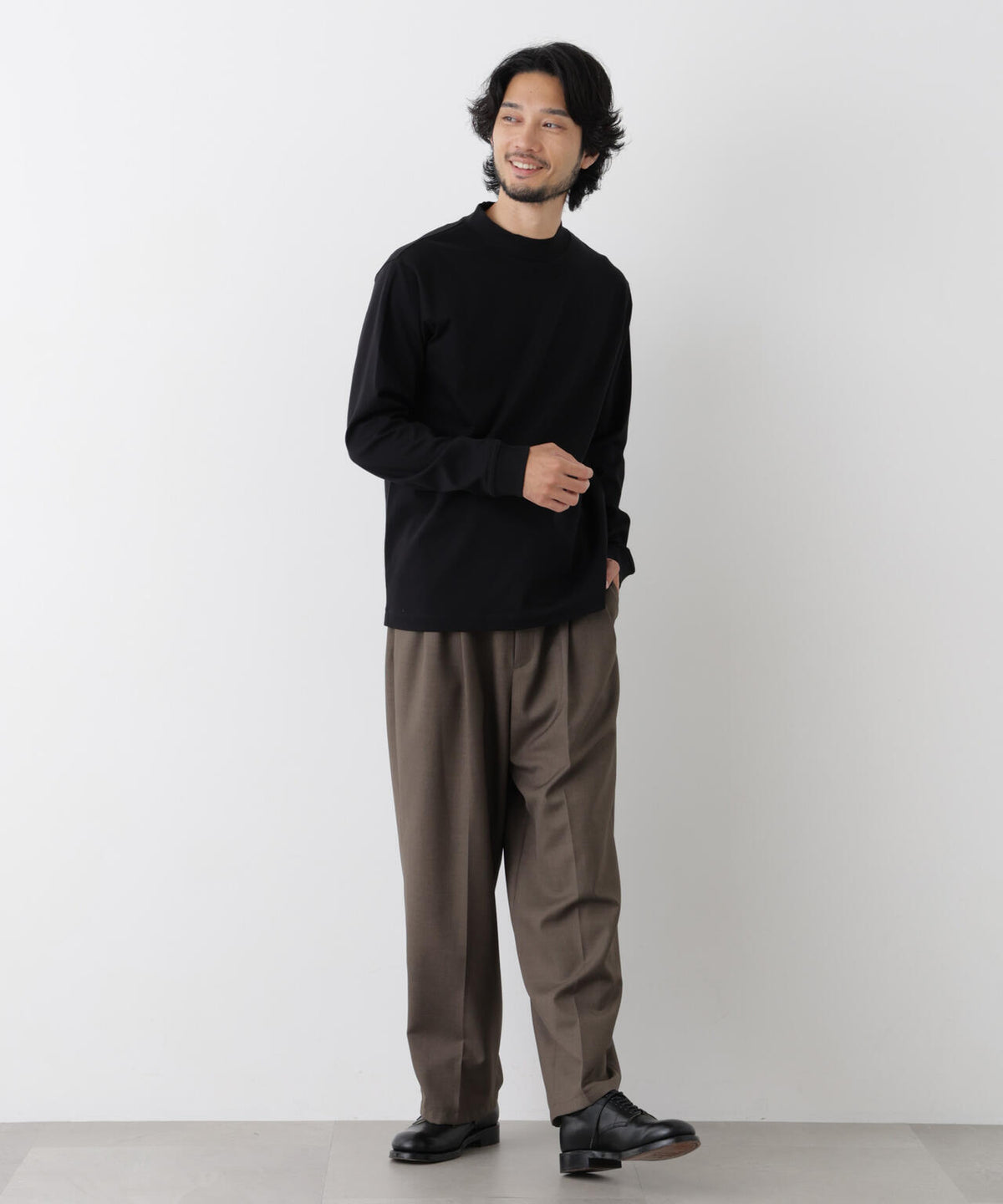 アンチスメルモックネックTシャツ 長袖