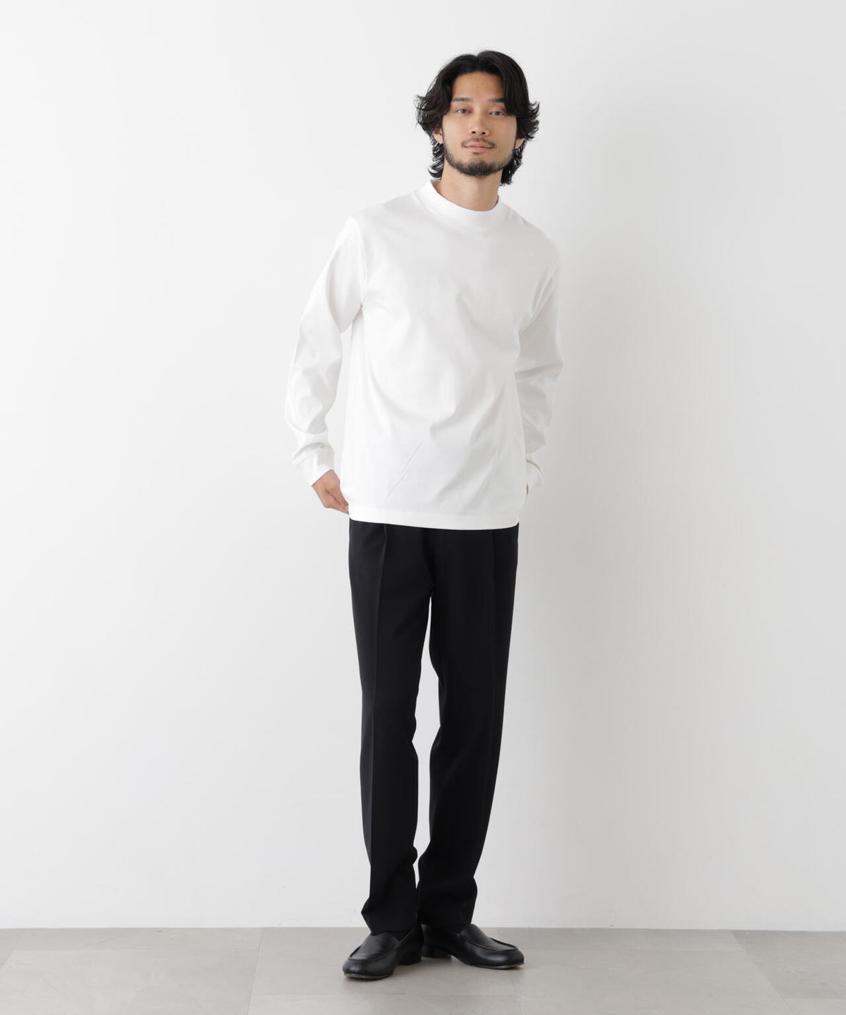 アンチスメルモックネックTシャツ 長袖