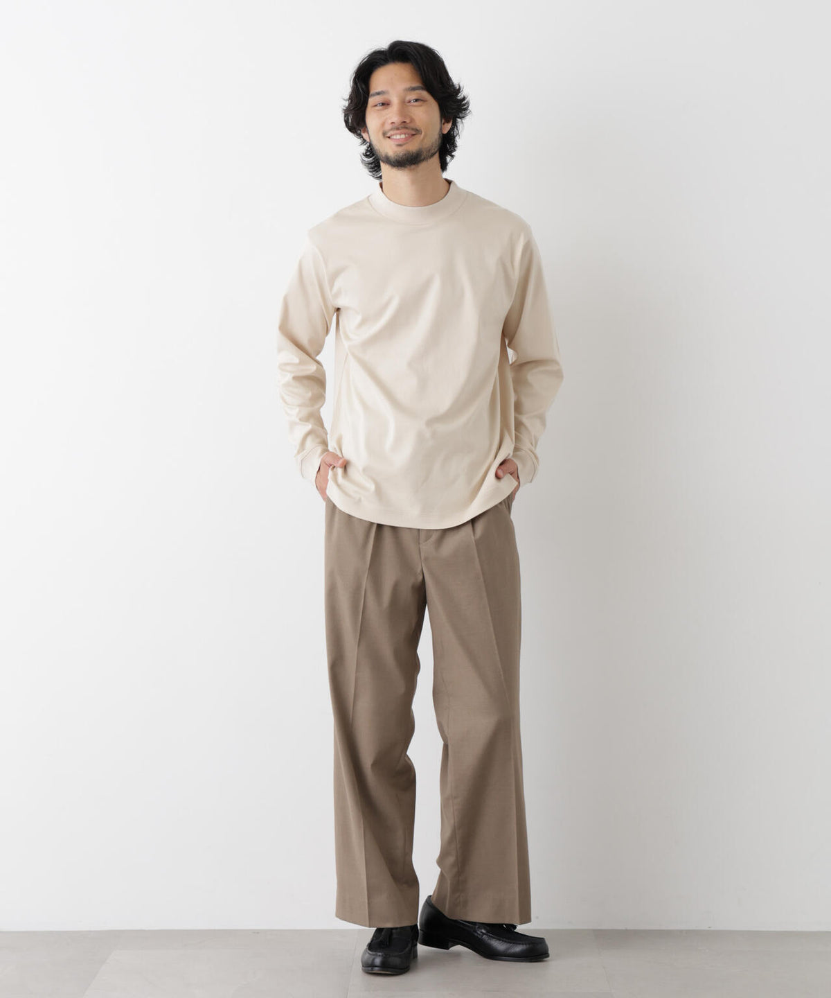 アンチスメルモックネックTシャツ 長袖