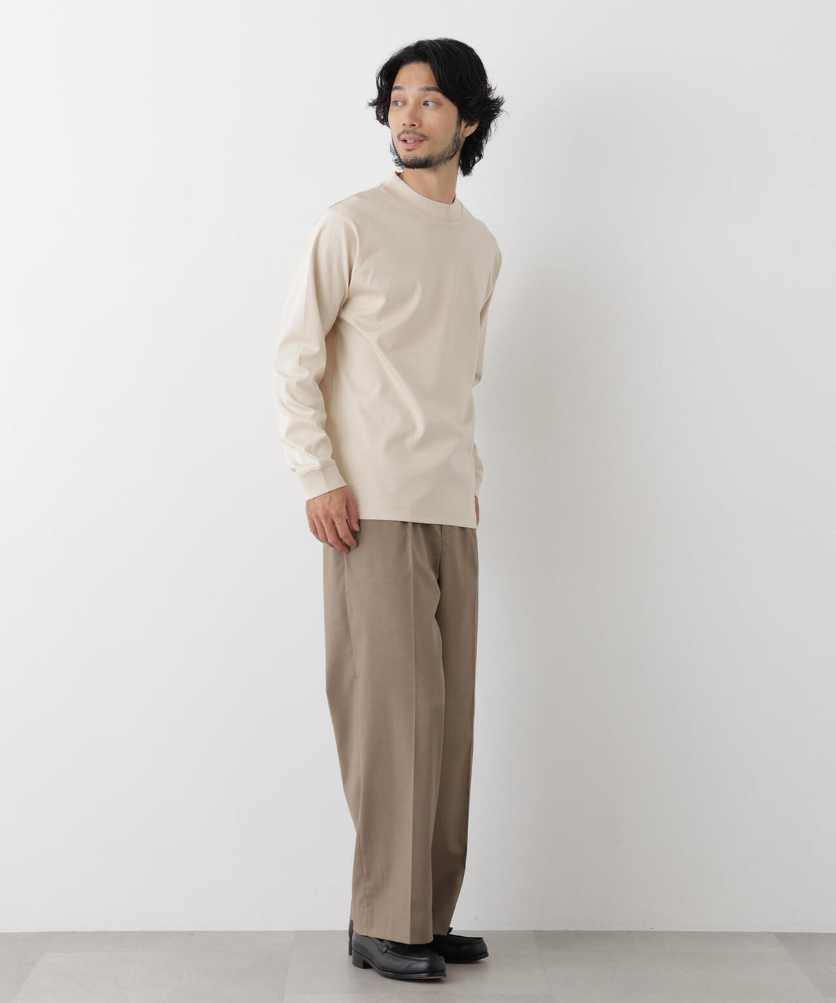 アンチスメルモックネックTシャツ 長袖