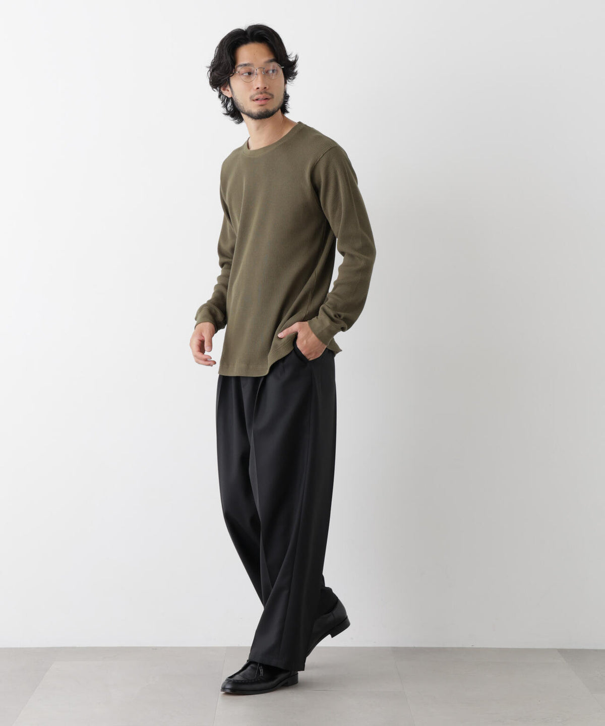アンチスメルワッフル Tシャツ 長袖