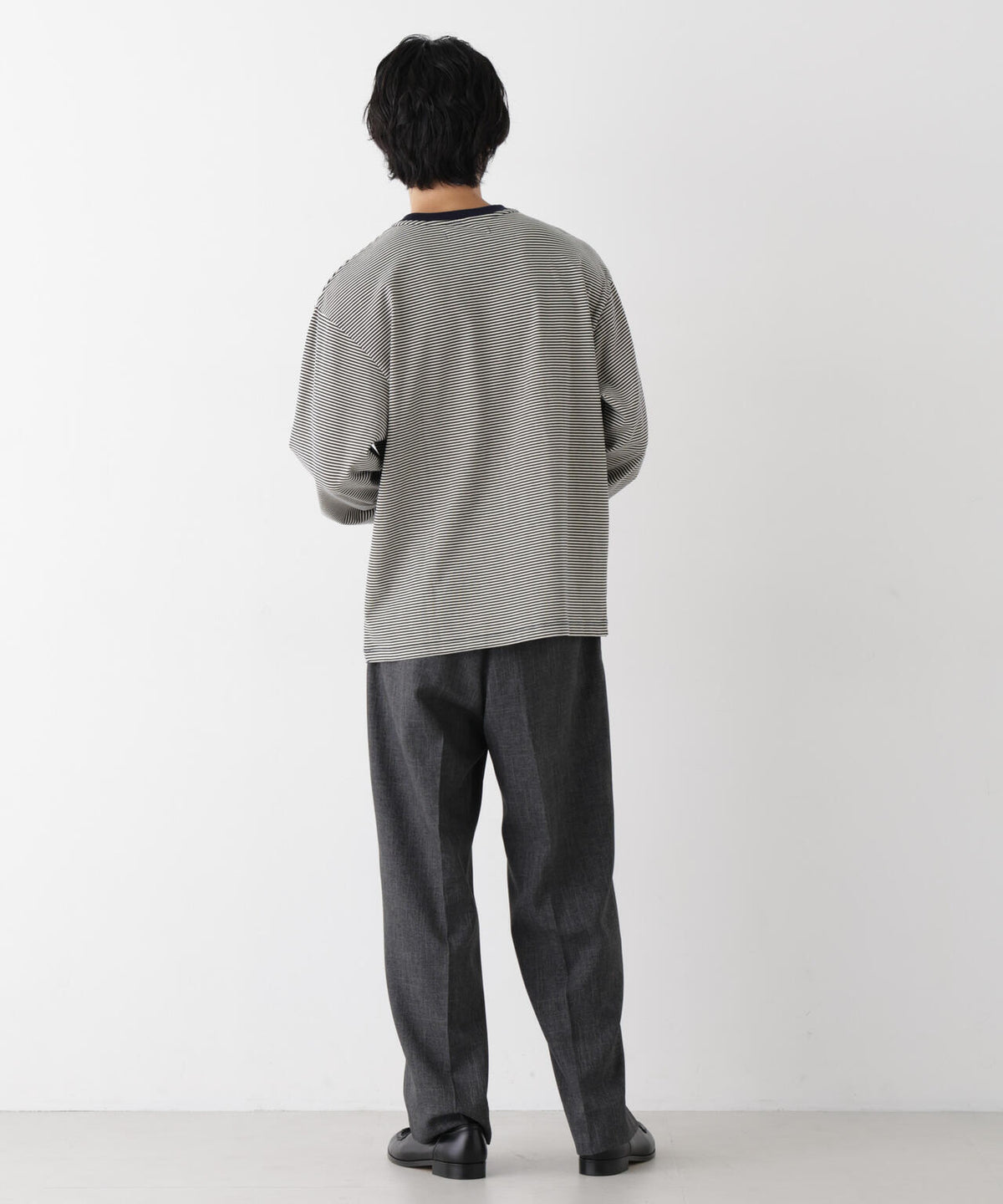 コーマコットン先染めボーダーTシャツ 長袖