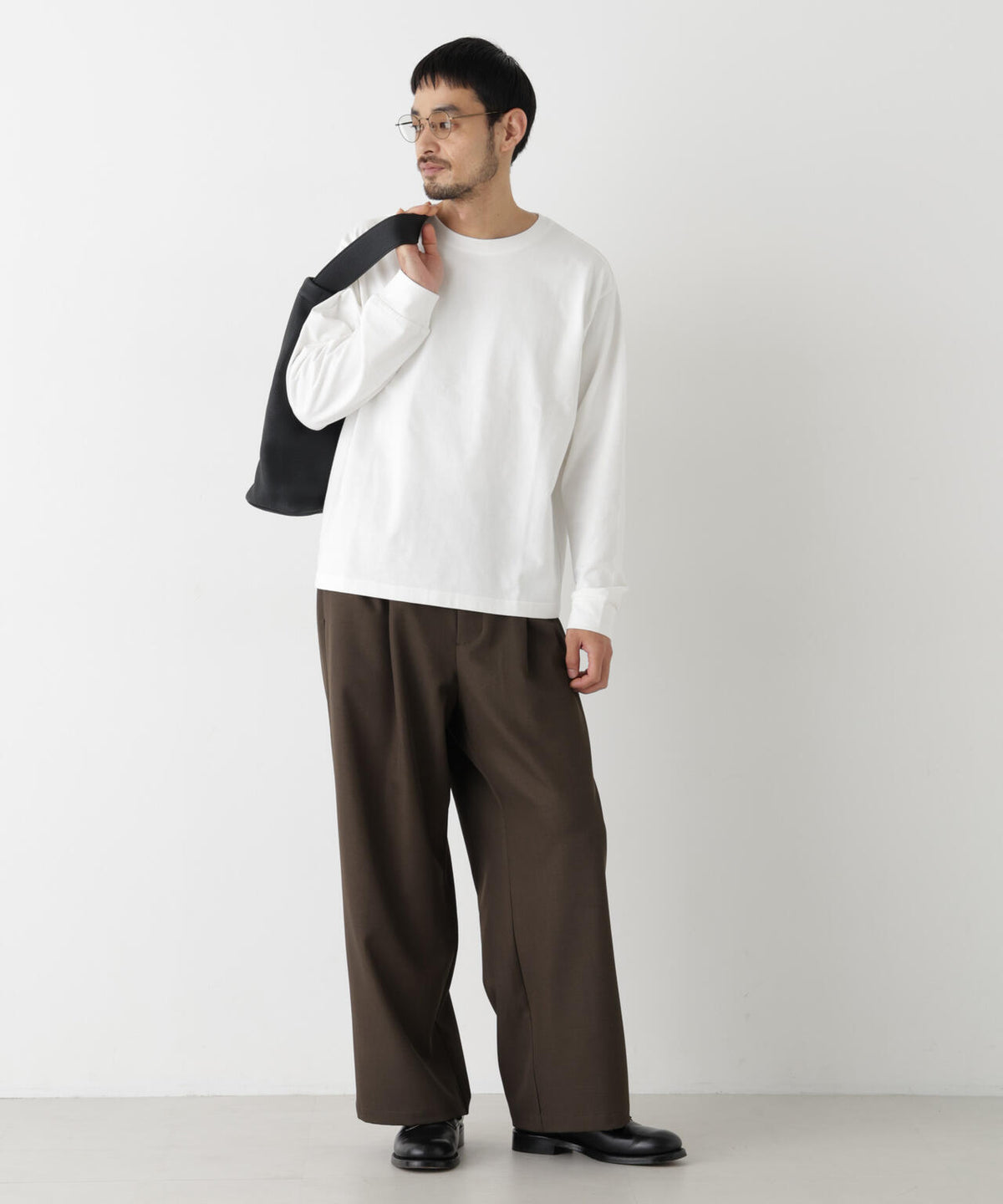 WEB限定/度詰めプレーティングクロップドTシャツ長袖