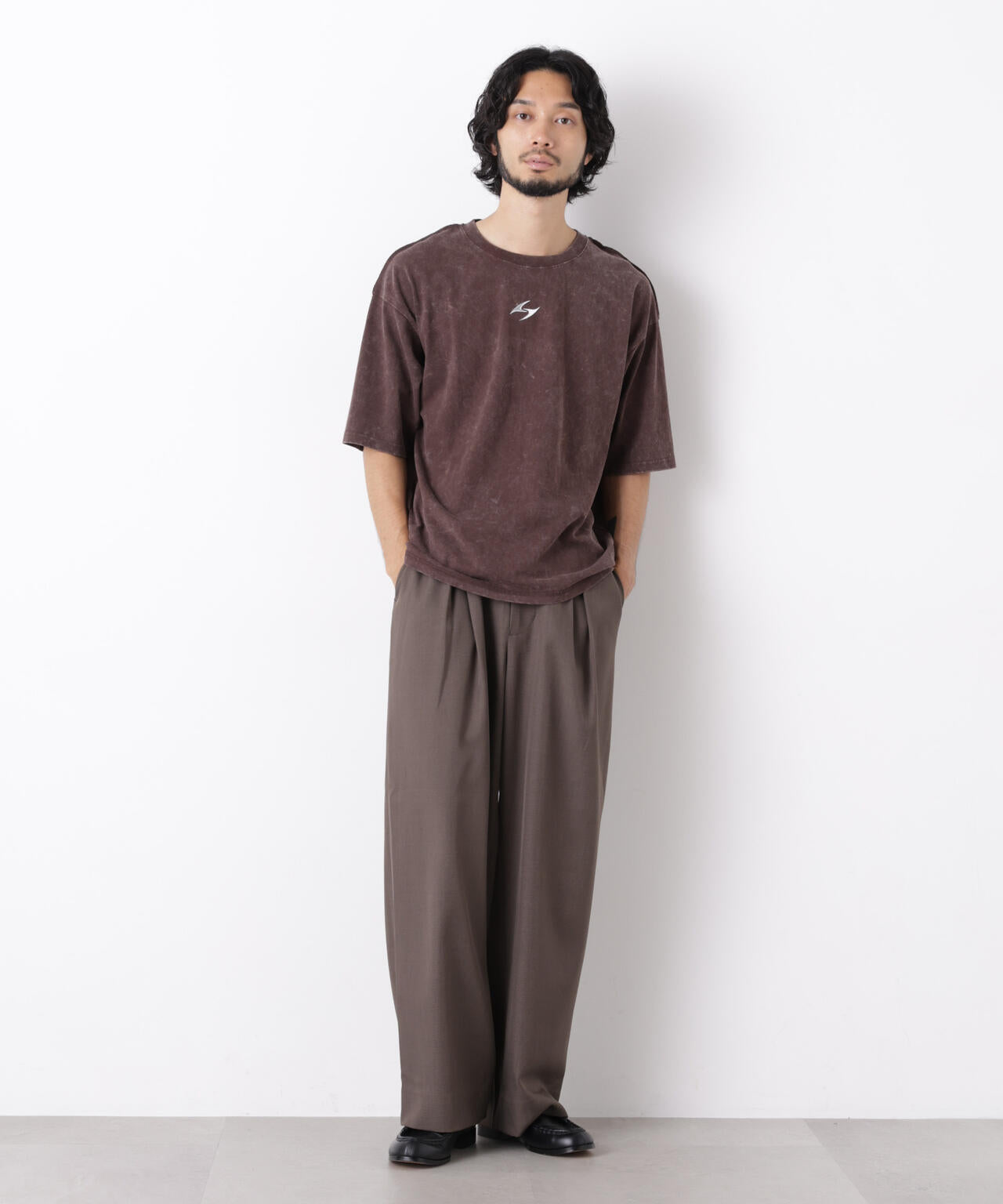 ワンポイントピグメントTシャツ 半袖
