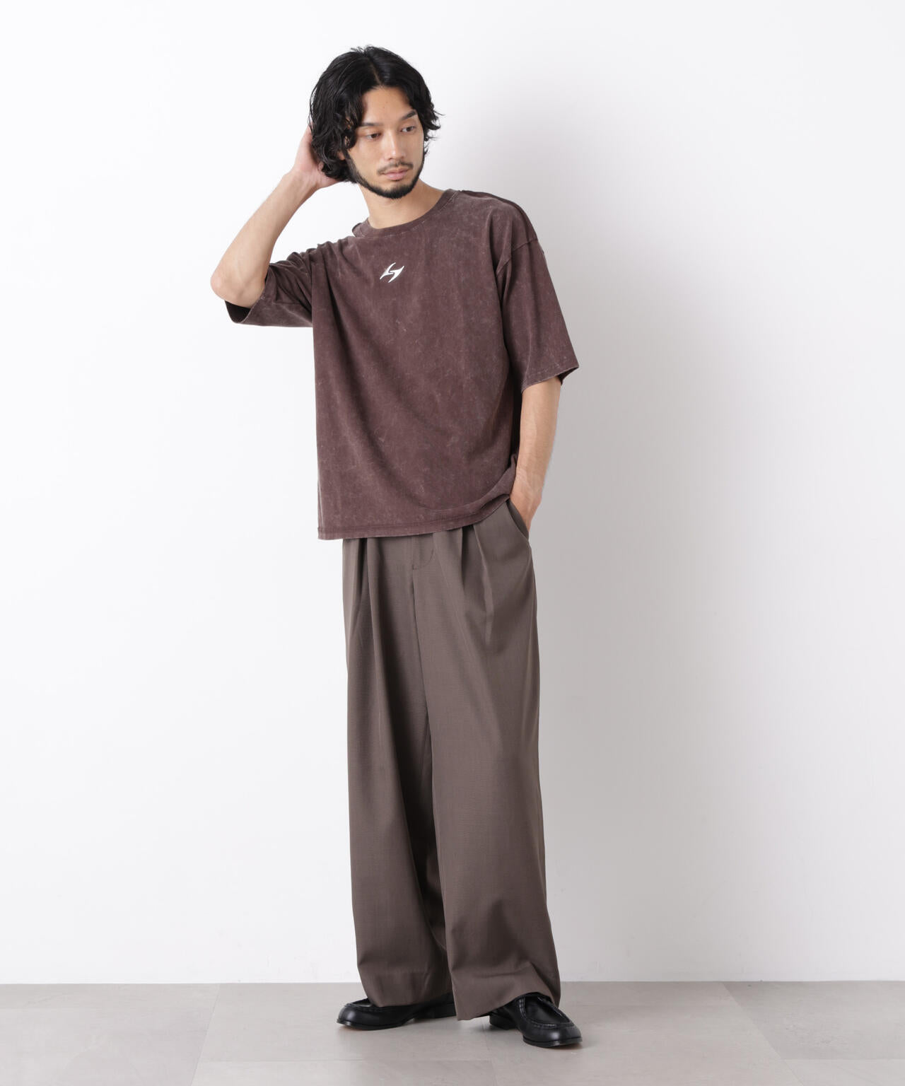 ワンポイントピグメントTシャツ 半袖