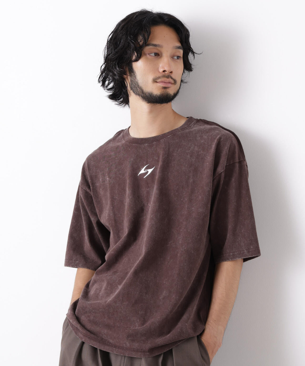ワンポイントピグメントTシャツ 半袖