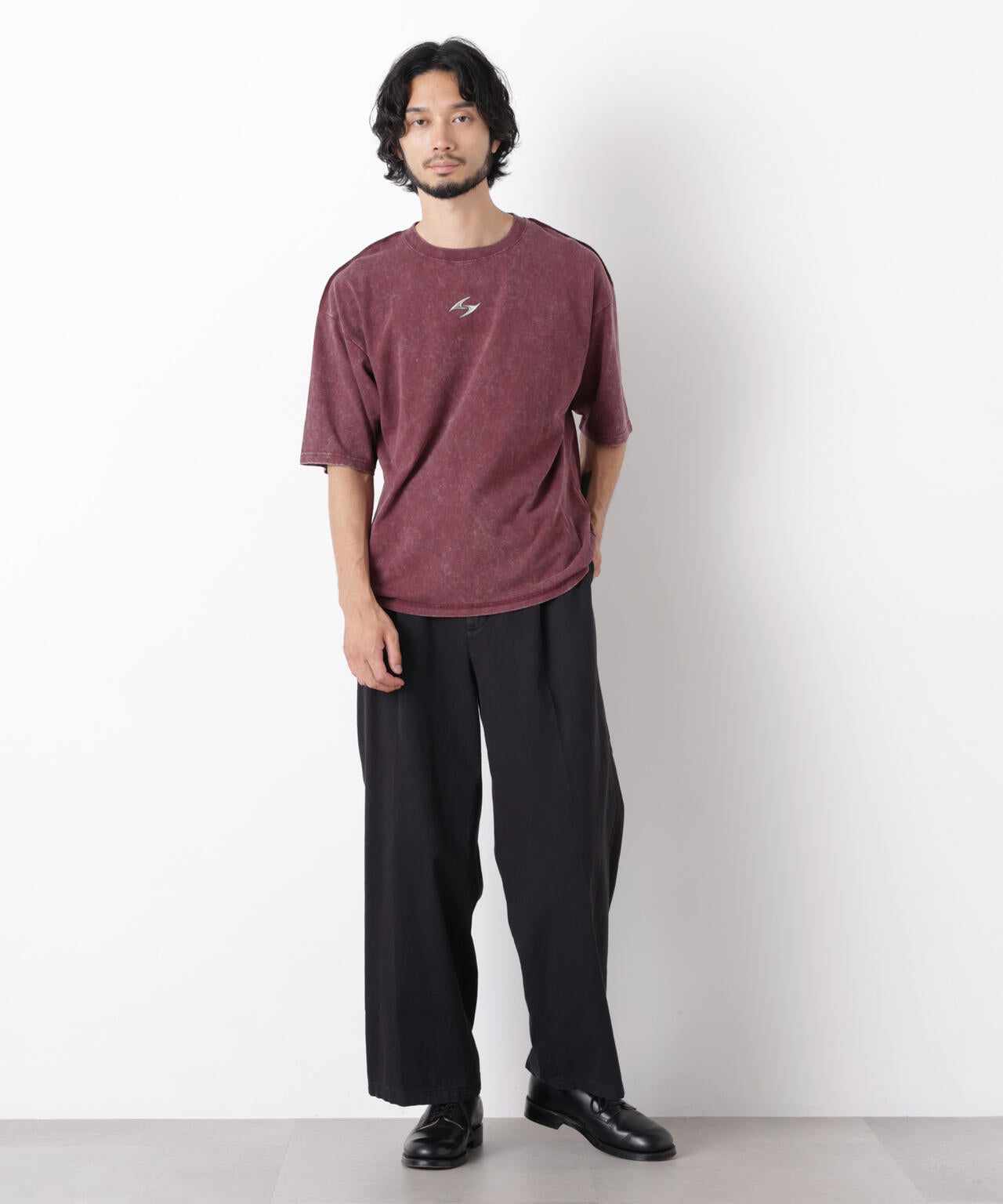 ワンポイントピグメントTシャツ 半袖