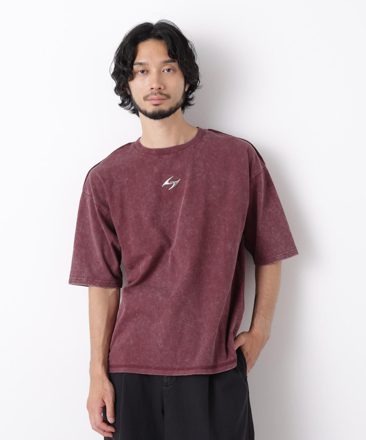 ワンポイントピグメントTシャツ 半袖