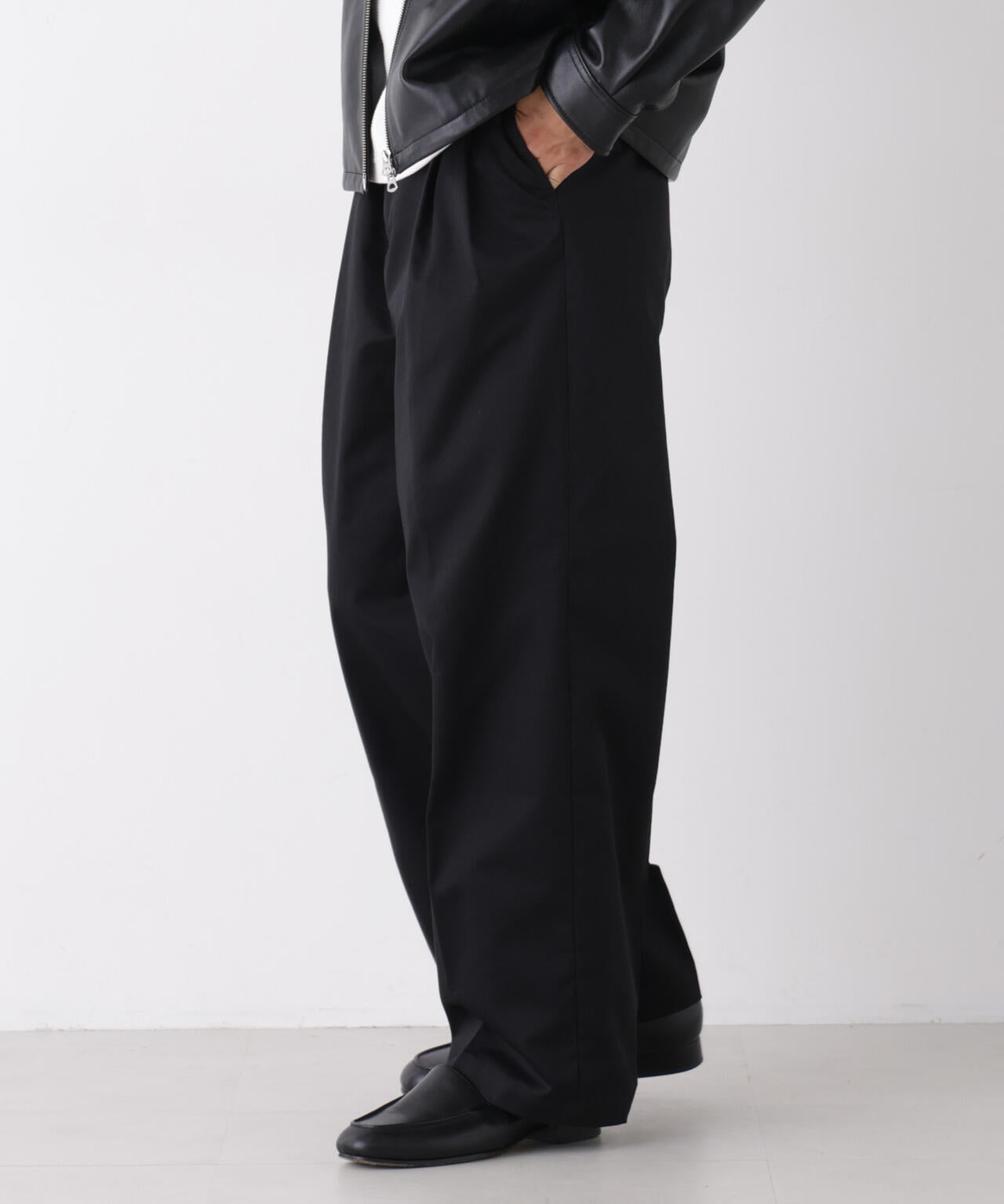 TCツイル2タックワイドパンツ