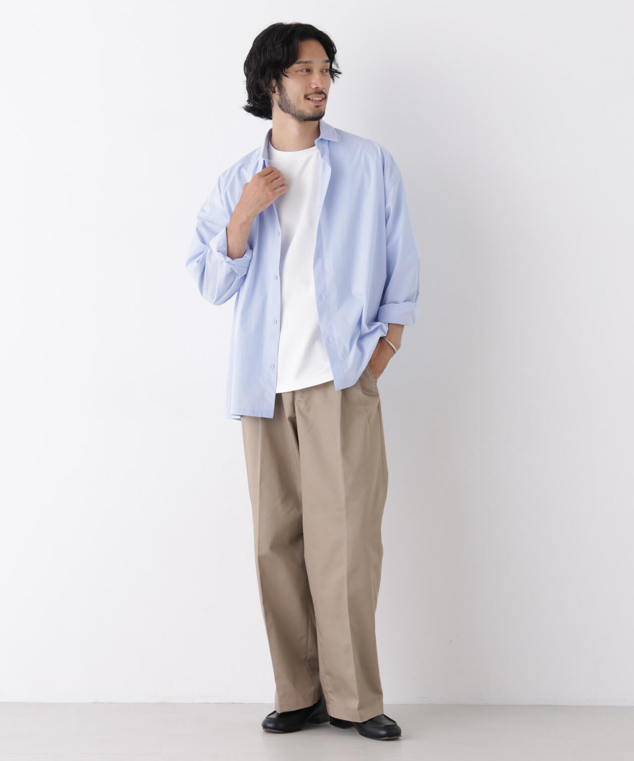 TCツイル2タックワイドパンツ