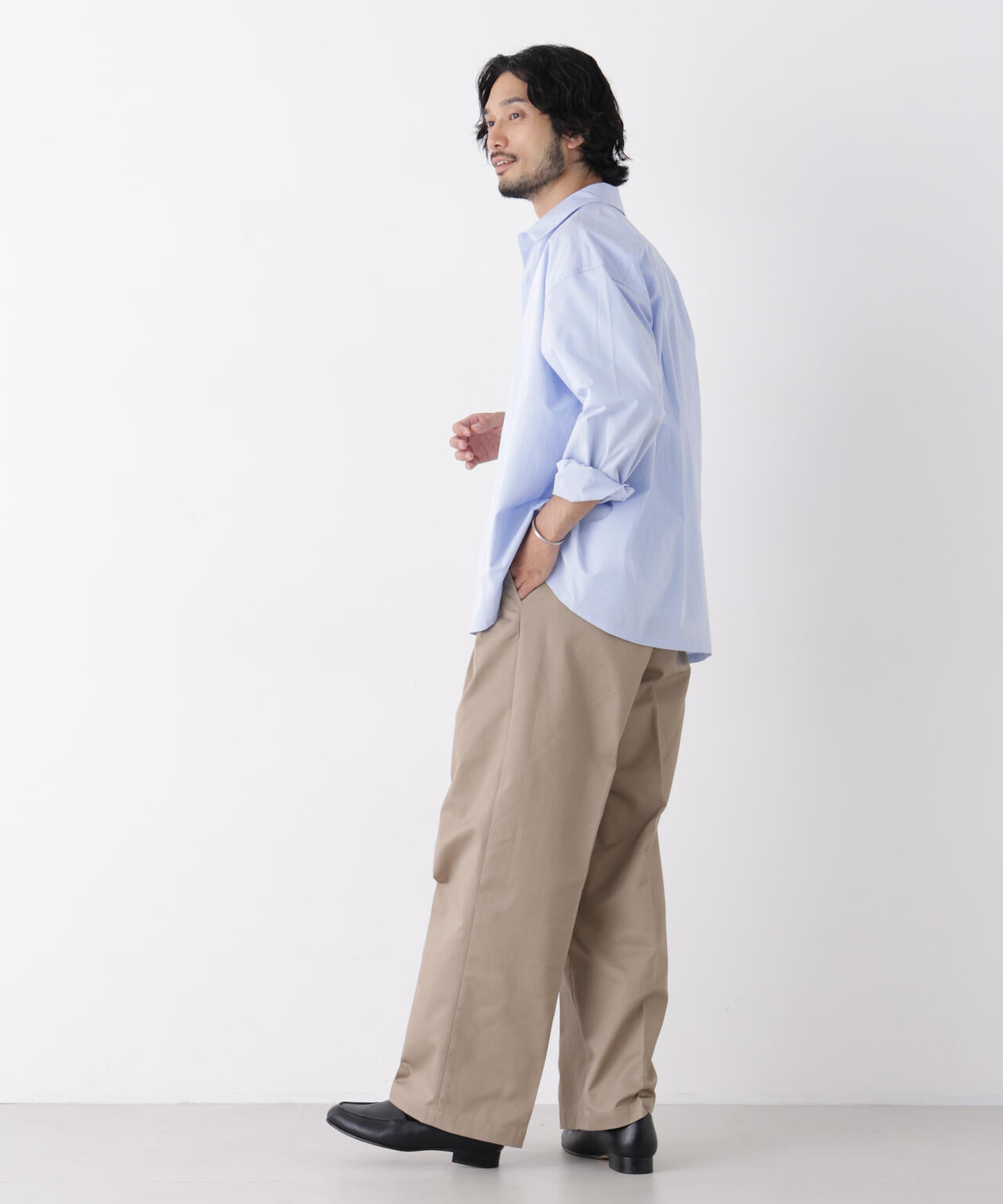 TCツイル2タックワイドパンツ