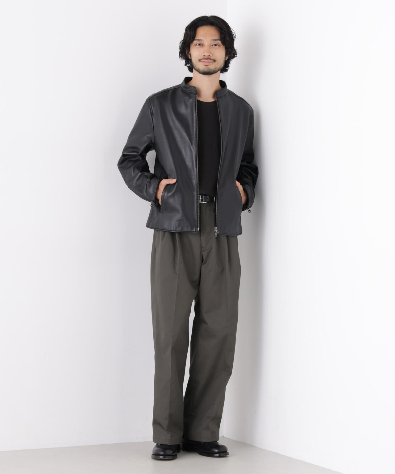 TCツイル2タックワイドパンツ