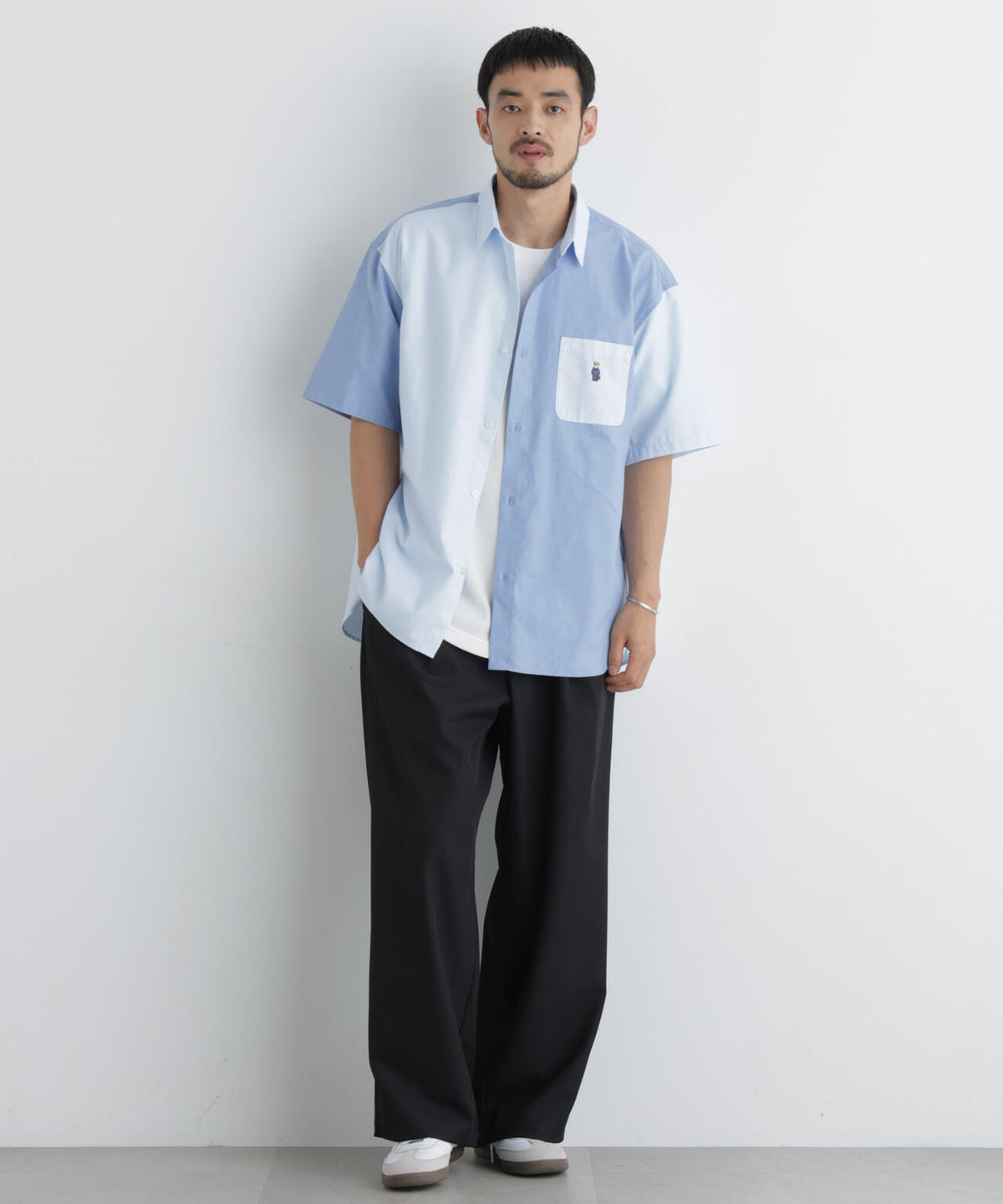 ポリエステルツイル ワイドパンツ