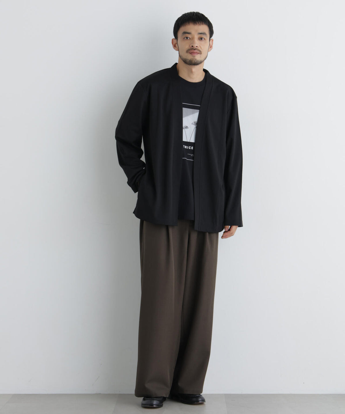 ポリエステルツイル ワイドパンツ