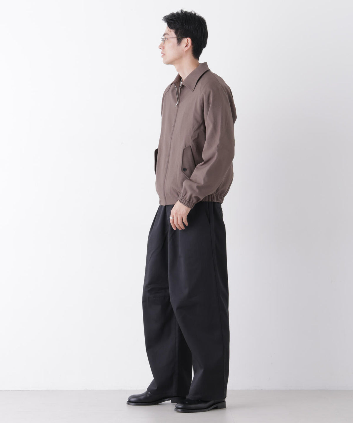 WEB限定/TCツイルワイドタックカーブパンツ