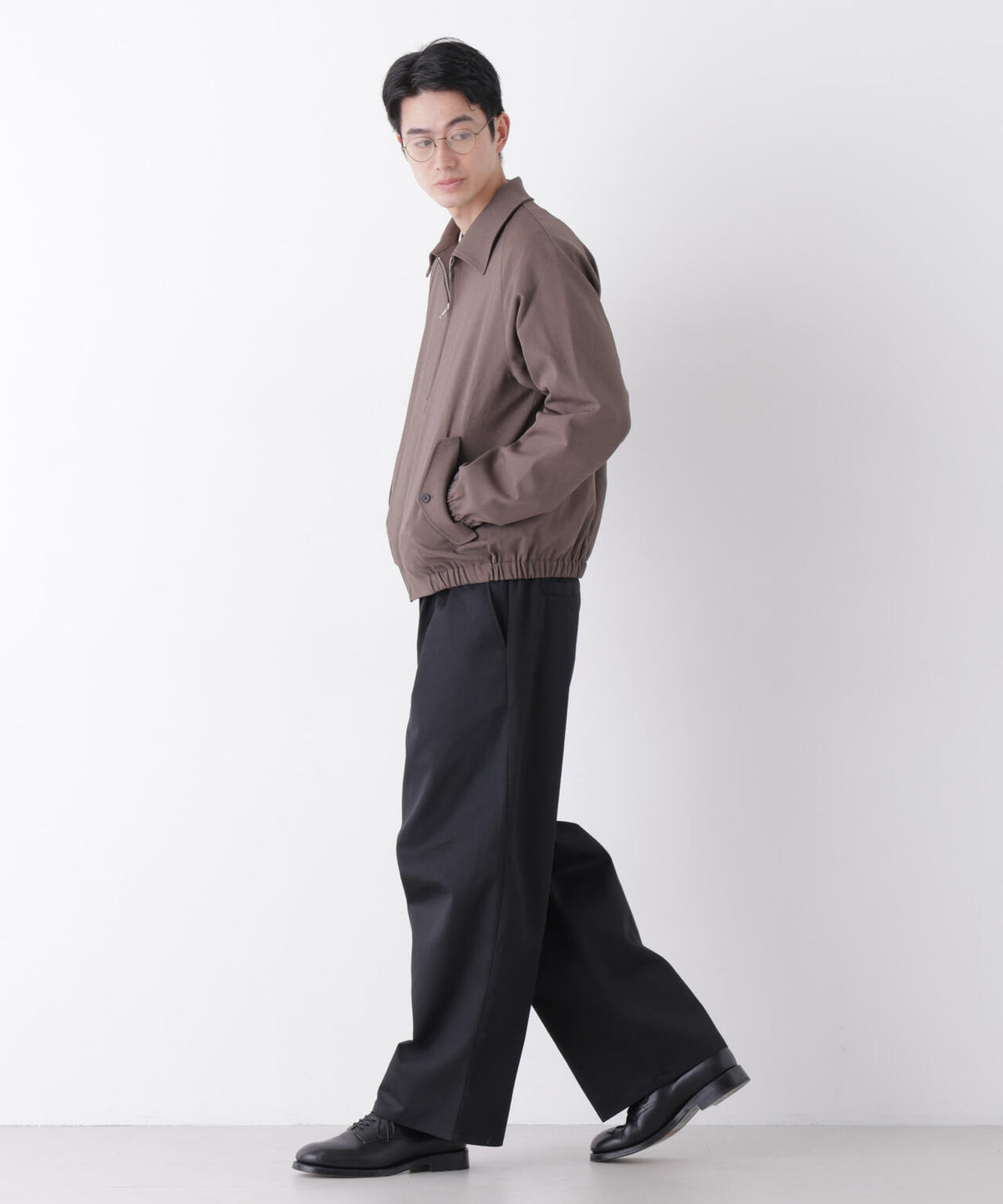 WEB限定/TCツイルワイドタックカーブパンツ
