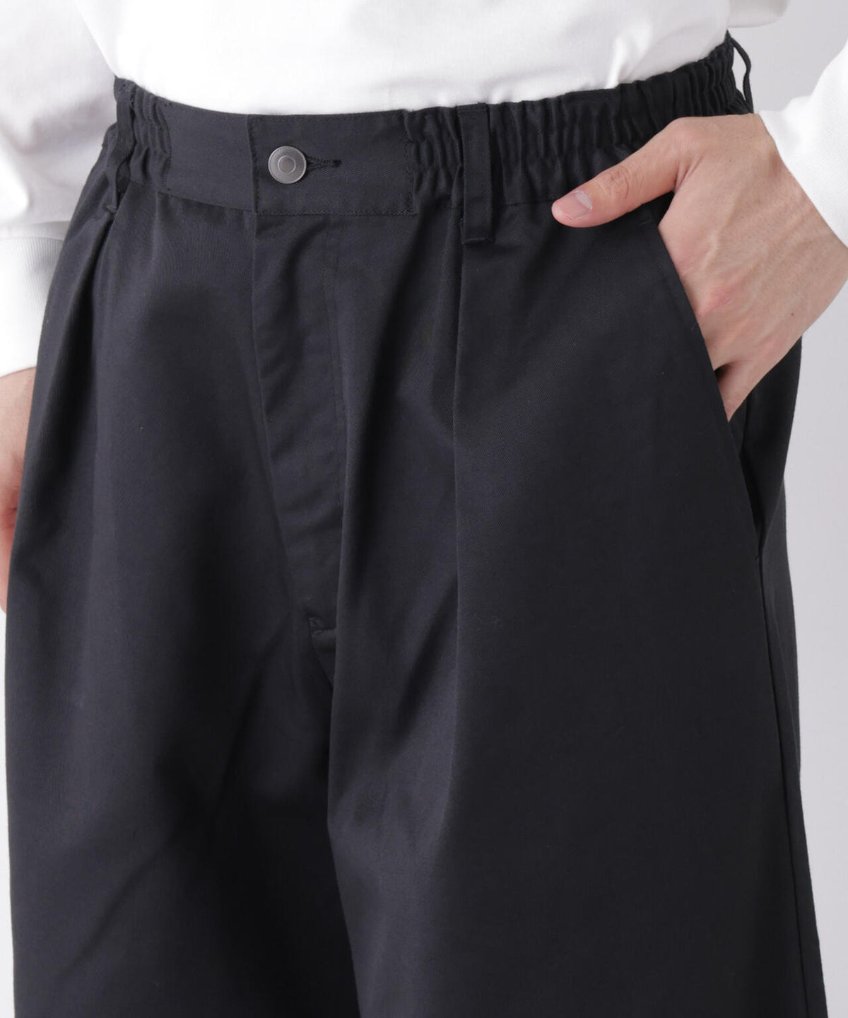 WEB限定/TCツイルワイドタックカーブパンツ