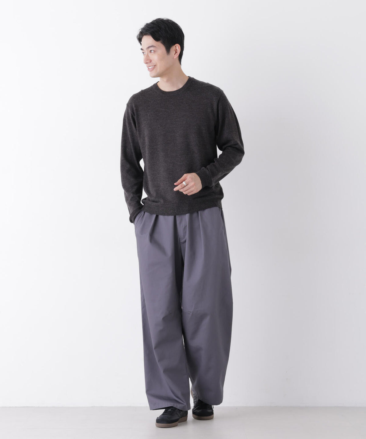 WEB限定/TCツイルワイドタックカーブパンツ