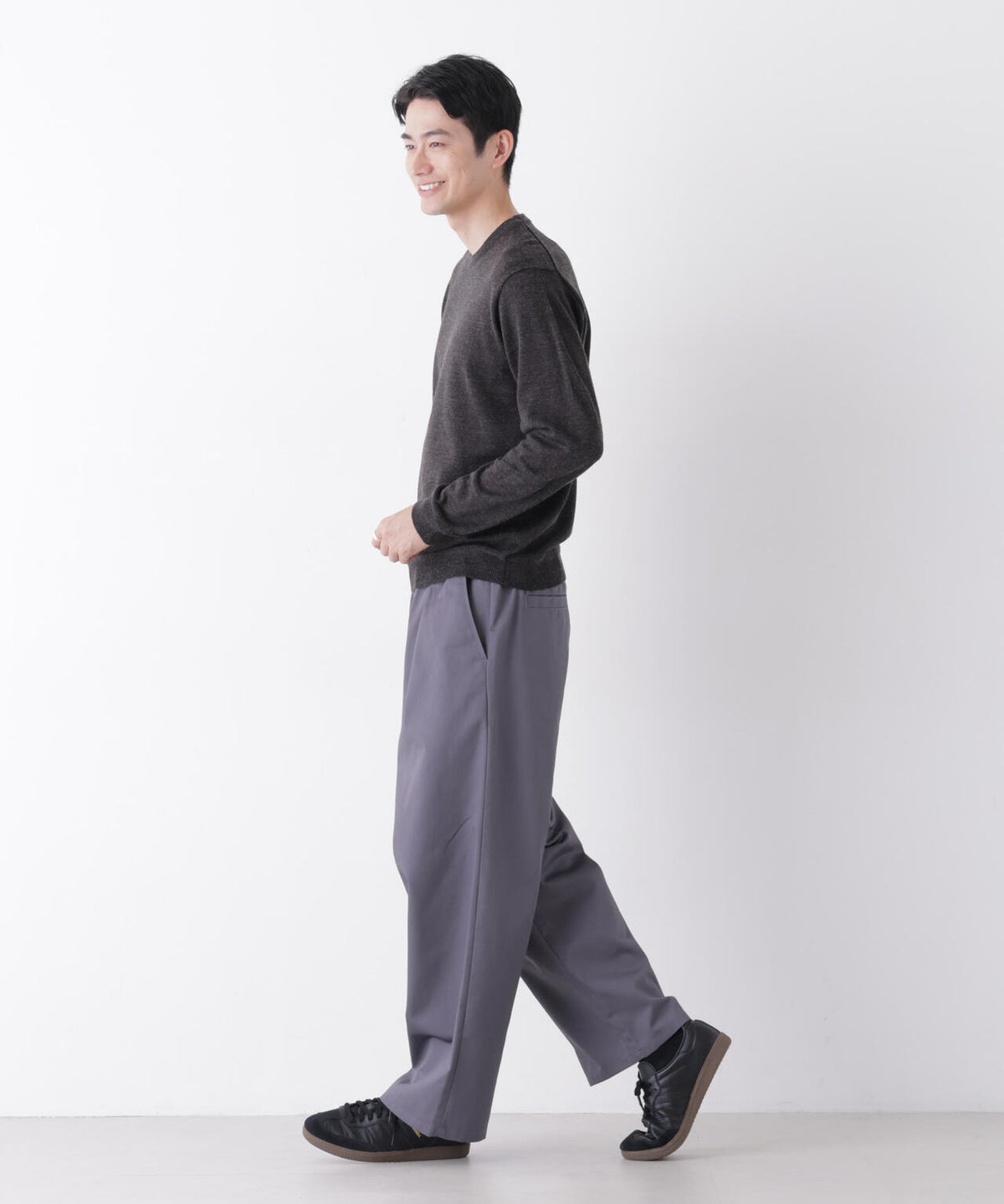 WEB限定/TCツイルワイドタックカーブパンツ