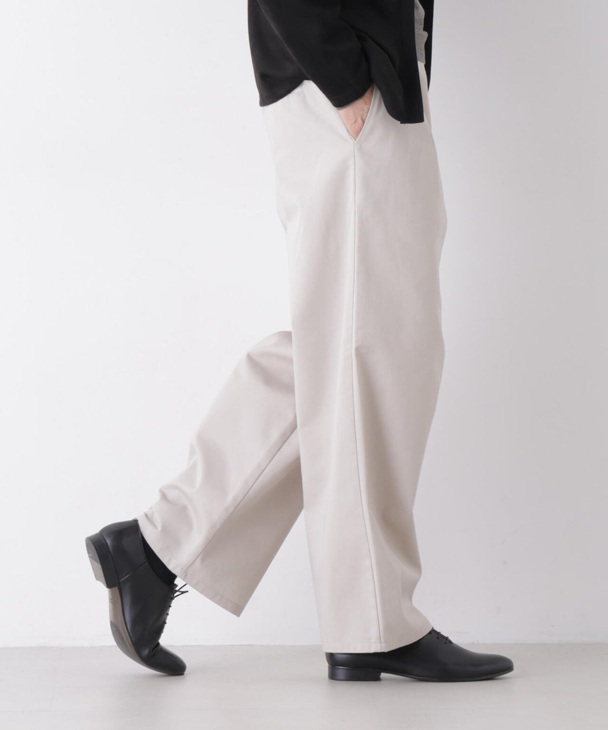 WEB限定/TCツイルワイドタックカーブパンツ