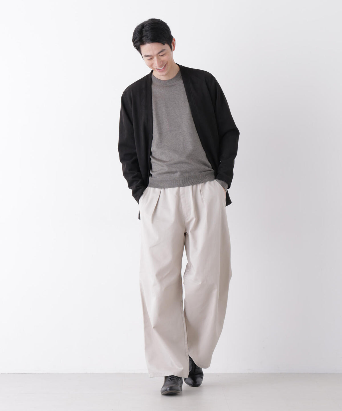 WEB限定/TCツイルワイドタックカーブパンツ