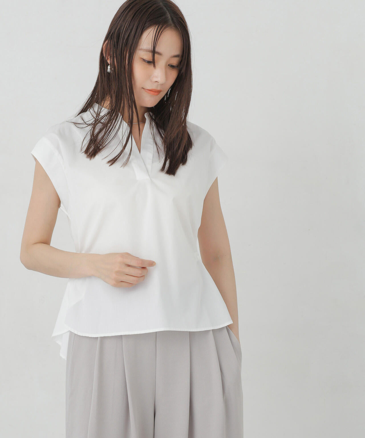 バックドロストスキッパーブラウス