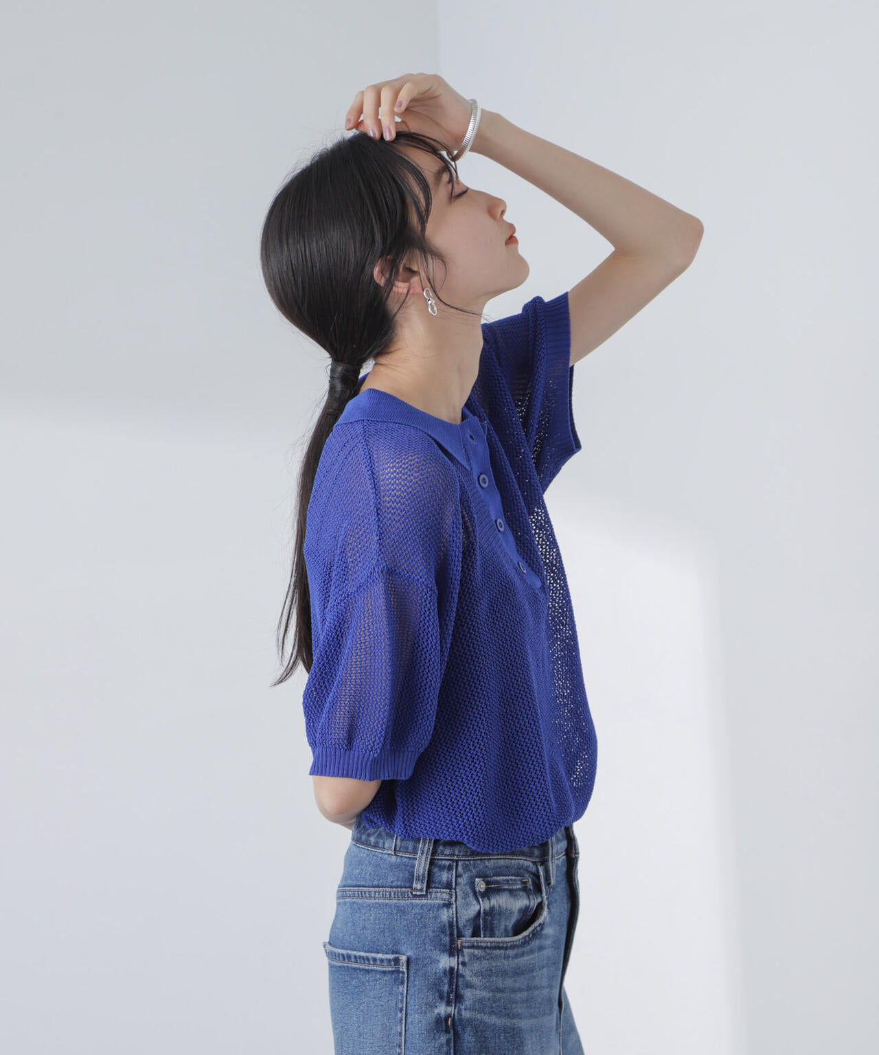 PENNEYS/PENNEYS別注TheFOXメッシュポロニット