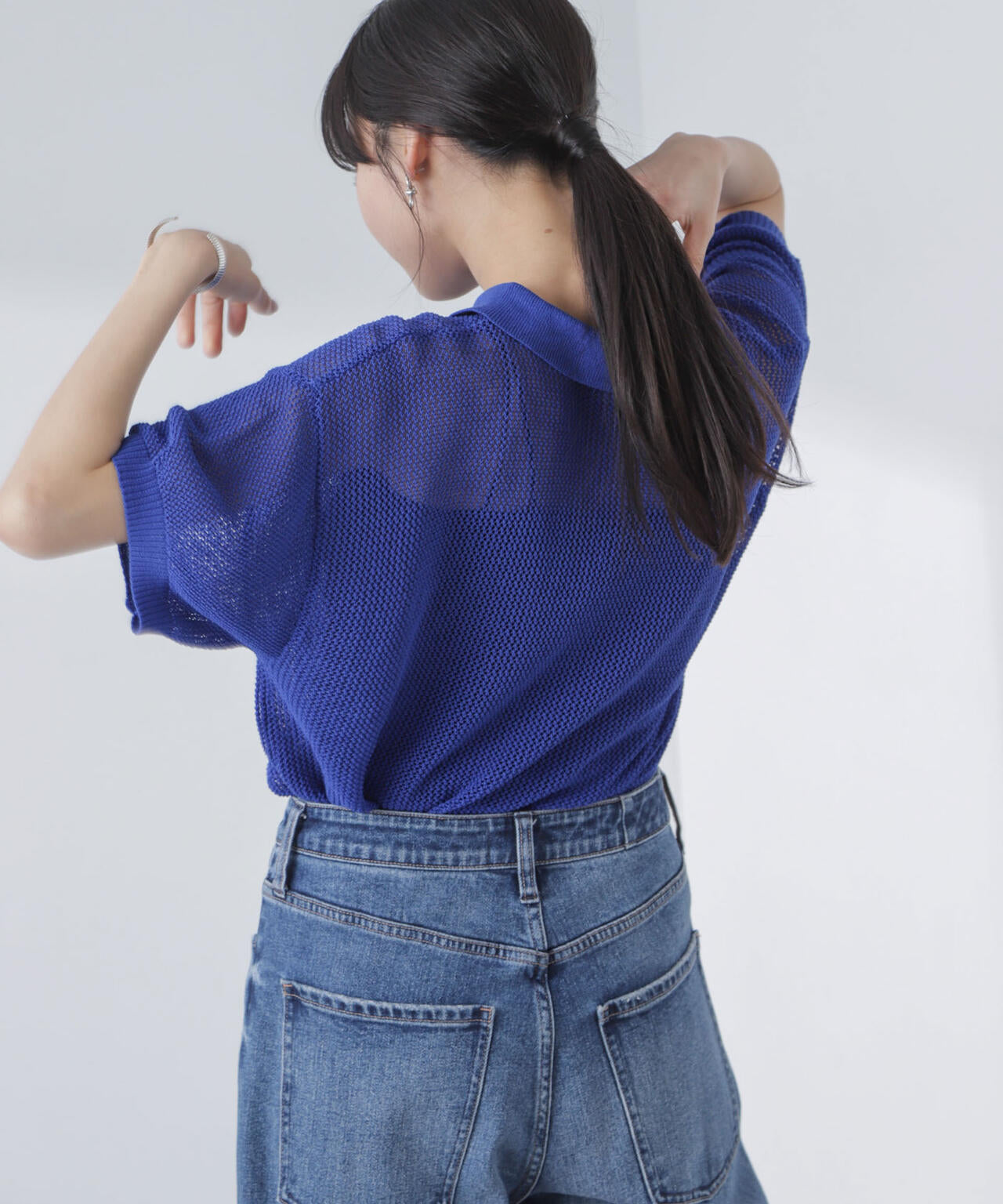 PENNEYS/PENNEYS別注TheFOXメッシュポロニット